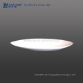 Große Größe Einzigartige Form Feiner Knochen China Weiß Porzellan Abendessen Oval Platten, flache weiße Keramikplatte